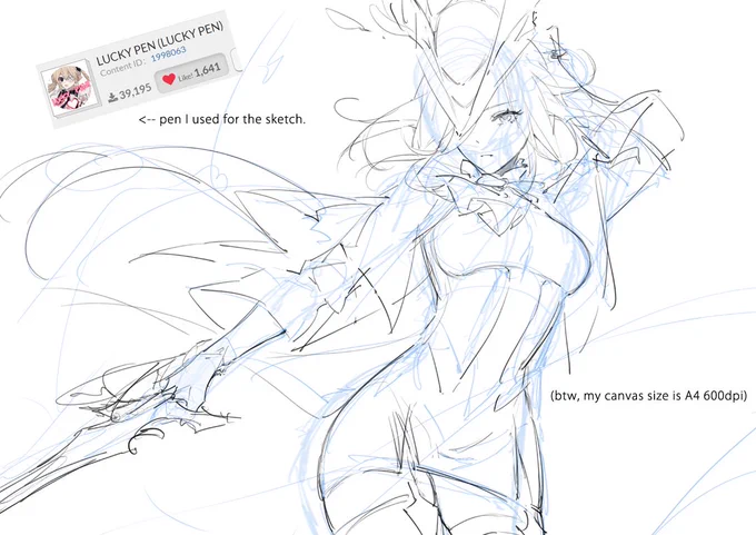 Clorinde drawing process1/2 