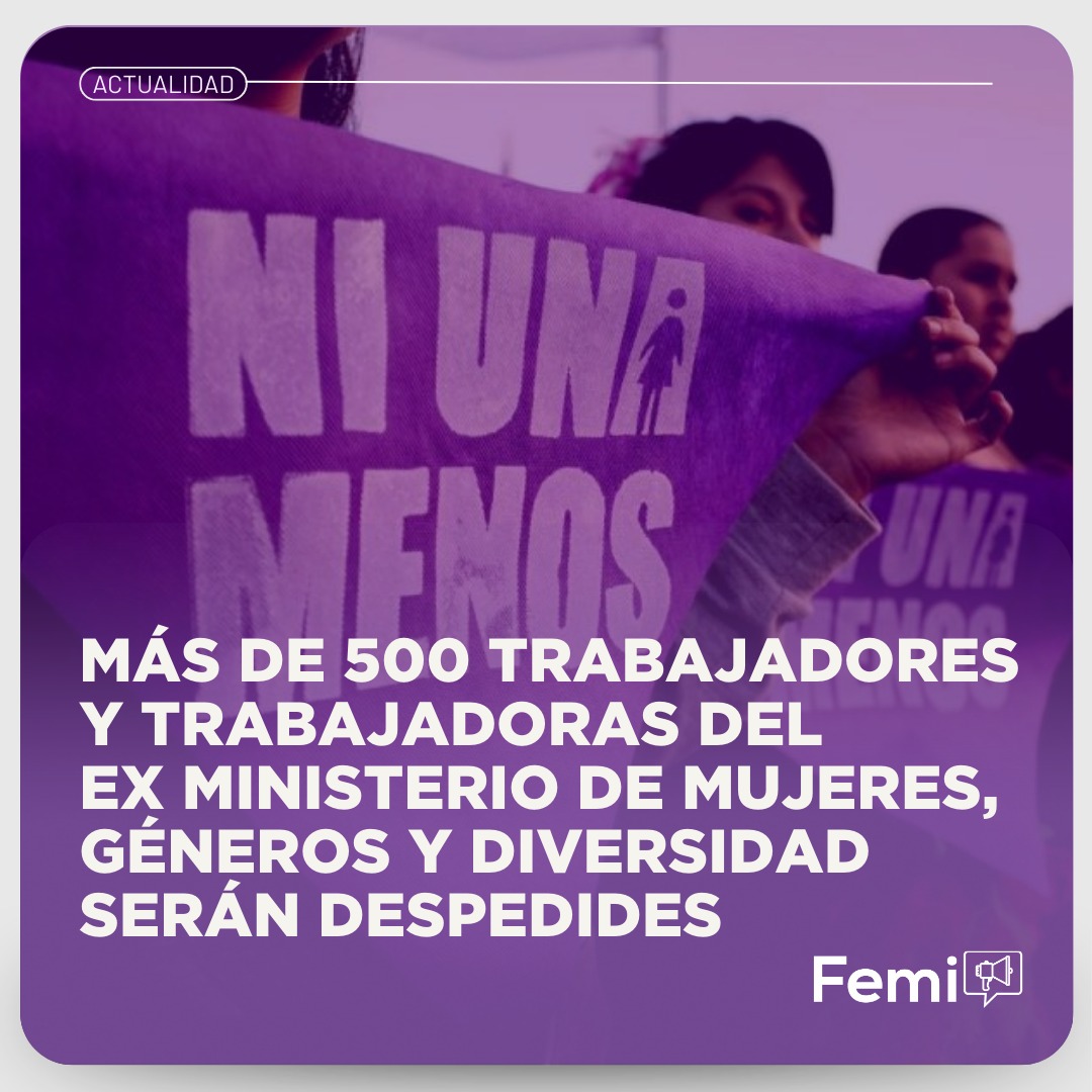Feminacida's tweet photo. 👉 Directivos de la Subsecretaría de Protección contra la Violencia de Género del Ministerio de Justicia (ex Ministerio de Mujeres) anunciaron a sus trabajadores que el 30 de junio el 80% de la planta será despedida. https://t.co/jkD8qxCTRv