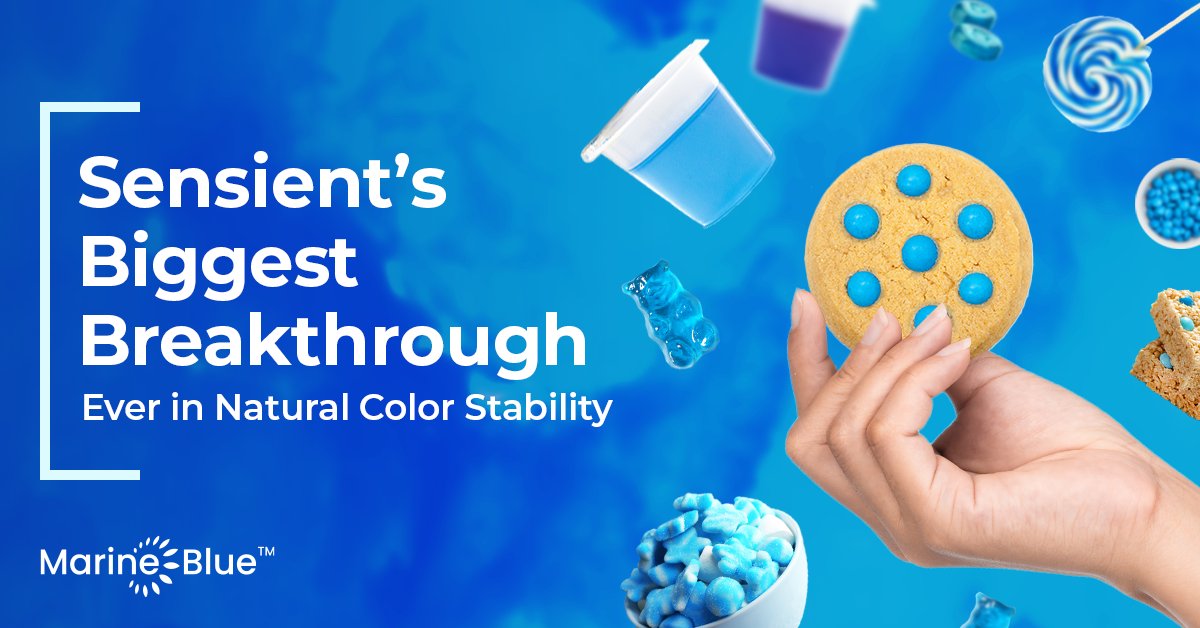 SensientColorNA's tweet photo. Introducing Marine Blue™, Sensient’s biggest breakthrough in natural color stability. This innovative technology ensures the brightest natural blues and greens remain stable across various applications and conditions. Stay tuned for exciting updates throughout 2024! https://t.co/Kxl3PomNEb