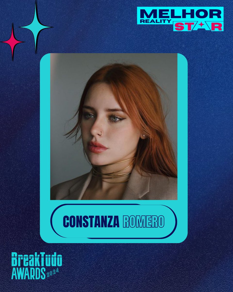 breaktudoawards's tweet photo. Constanza Romero, do #GranHermano, está concorrendo na primeira fase da categoria Melhor Reality Star🌟 no BreakTudo Awards 2024. Você poderá votar de 6 de junho a 3 de julho.

🔗https://t.co/udCoXyESOG

#BreakTudoAwards #ConstanzaRomero #MelhorRealityStar https://t.co/8ZVrWERa9L
