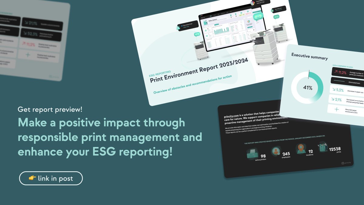 princity_app's tweet photo. Leave your email, and we'll send you a preview of what this report can look like.

🔗 https://t.co/mOFgzrmFOk

Discover how you can make a positive impact through responsible print management and enhance your ESG reporting

#princity #print #WorldEnvironmentDay #ESG https://t.co/KcIwtSSpJQ