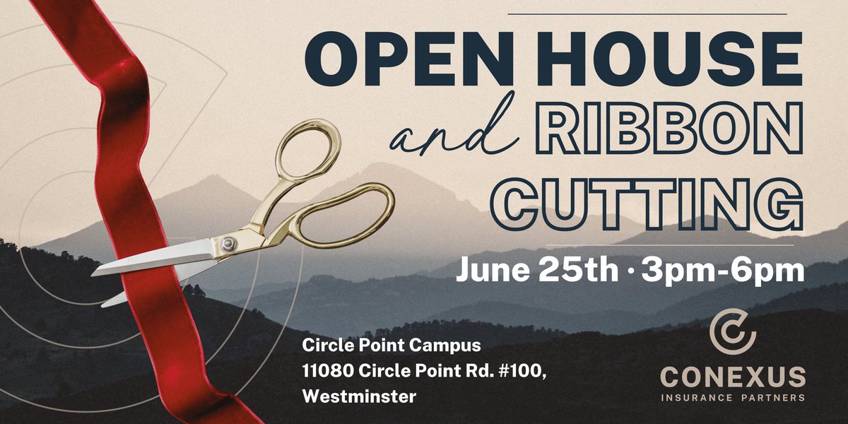 ConexusInsures's tweet image. 🫵You’re Invited! 

🎉We are celebrating our new agency home by hosting an 🏠 Open House and a ✂️Ribbon Cutting ceremony conducted by the @WestyChamber on 6/25 from 3-6pm. 

We hope to see you there! #OpenHouse #RibbonCutting #westminstercolorado