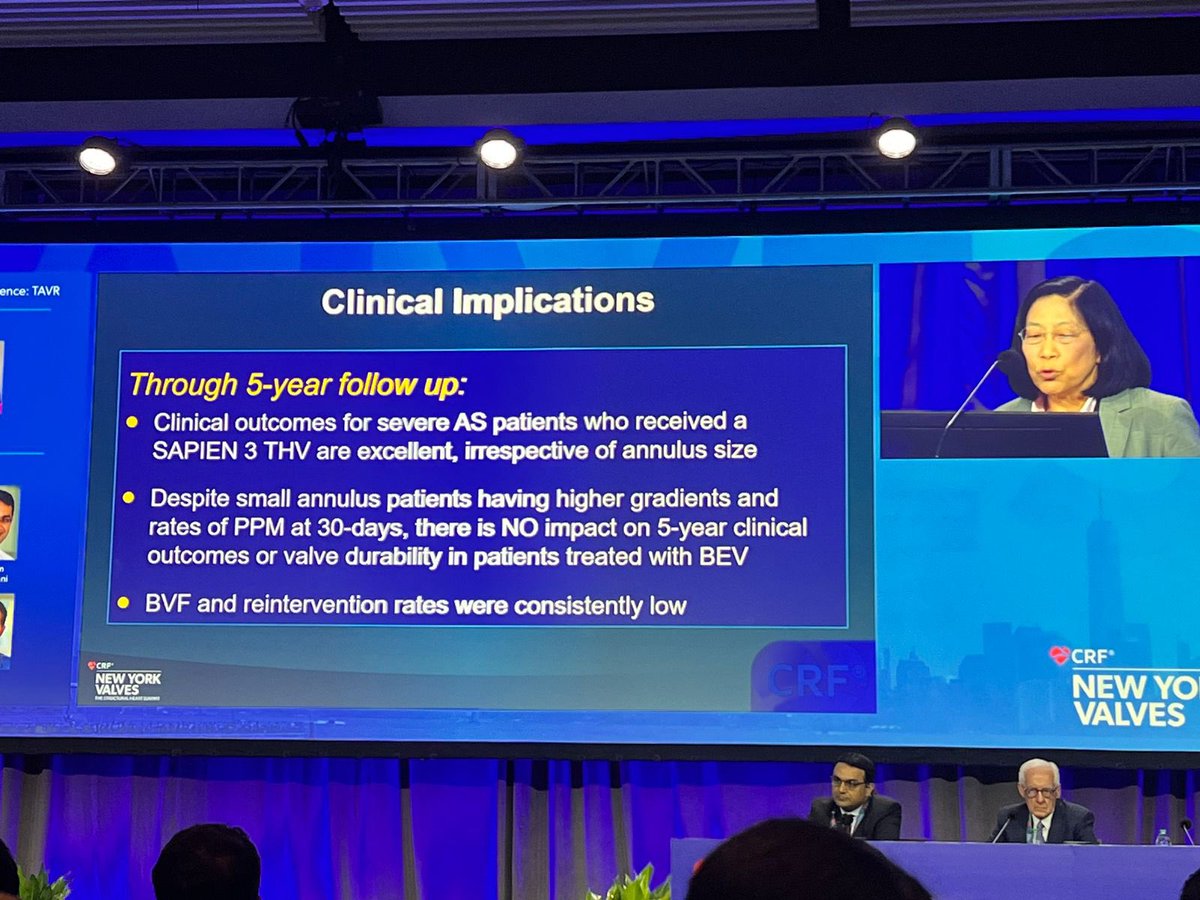 MIЯVΛƬ #IC (@mirvatalasnag) on Twitter photo #NYValves2024
<a href="/crfheart/">Cardiovascular Research Foundation</a>
‼️<a href="/hahn_rt/">RTHahnMD</a> presents new results balancing #SMART trial‼️
🔹Clinical outcomes & valve durability were comparable at
5Y between small & large aortic annulus TF-TAVR patients receiving a SAPIEN 3 BEV
🔹Small annulus patients, neither post-TAVR MG nor #NYValves2024
<a href="/crfheart/">Cardiovascular Research Foundation</a>
‼️<a href="/hahn_rt/">RTHahnMD</a> presents new results balancing #SMART trial‼️
🔹Clinical outcomes & valve durability were comparable at
5Y between small & large aortic annulus TF-TAVR patients receiving a SAPIEN 3 BEV
🔹Small annulus patients, neither post-TAVR MG nor