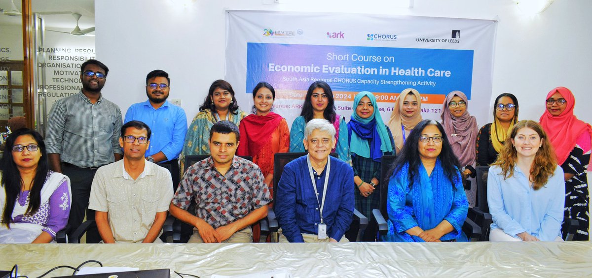 A week-long workshop on #economicevaluation in healthcare, with CHORUS teams from <a href="/arkfoundation1/">ARK Foundation</a> <a href="/HERDIntl/">HERD International</a> <a href="/BRACJPGSPH/">BRAC James P Grant School of Public Health</a>. Putting learning into practice with facilitation from <a href="/Bryonyd2/">Bryony Dawkins</a> <a href="/Zahid_Quayyum/">Zahidul Quayyum.</a> 
A great health economics team!