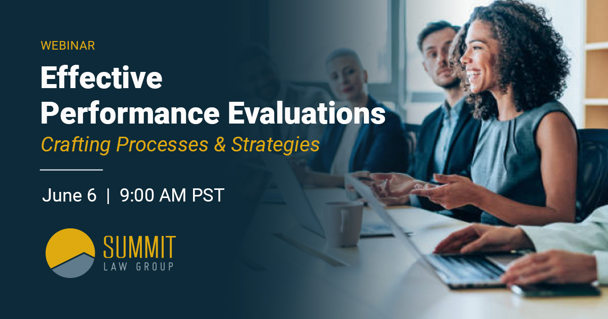 SummitLaw's tweet photo. 📢Don't miss TOMORROW's webinar! Employers need to ensure performance evaluations work for them, not against them. Learn more during Evan Chinn's "Effective Performance Evaluations" presentation: https://t.co/tRTSMBsDE3

#SLGWebinars #LaborandEmployment #EmployerTraining https://t.co/lWPt7kLZot