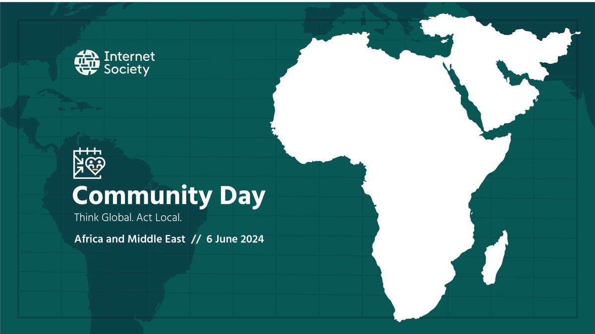 mutegekicliff's tweet photo. Join us for the @InternetSociety Africa and Middle East Community Day on 6 June! Celebrate the hard work being done in your region to make a global impact.

Learn more and register: https://t.co/mXxG4LUeXt
#MyRegionConnects #ISOCDay https://t.co/bAlf4R9oRi