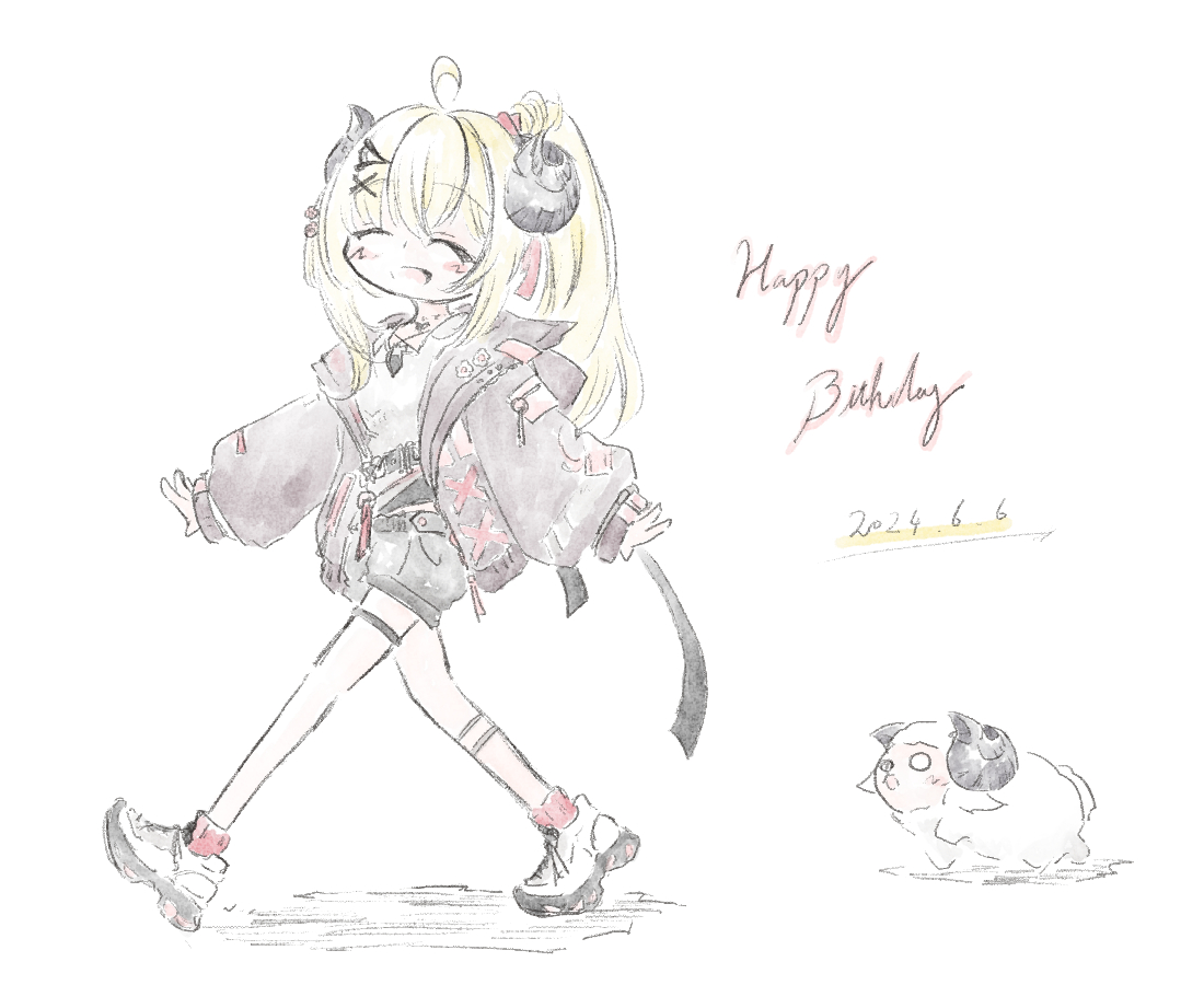 角巻わため 「#つのまきあーと 」|鶏ぽんのイラスト