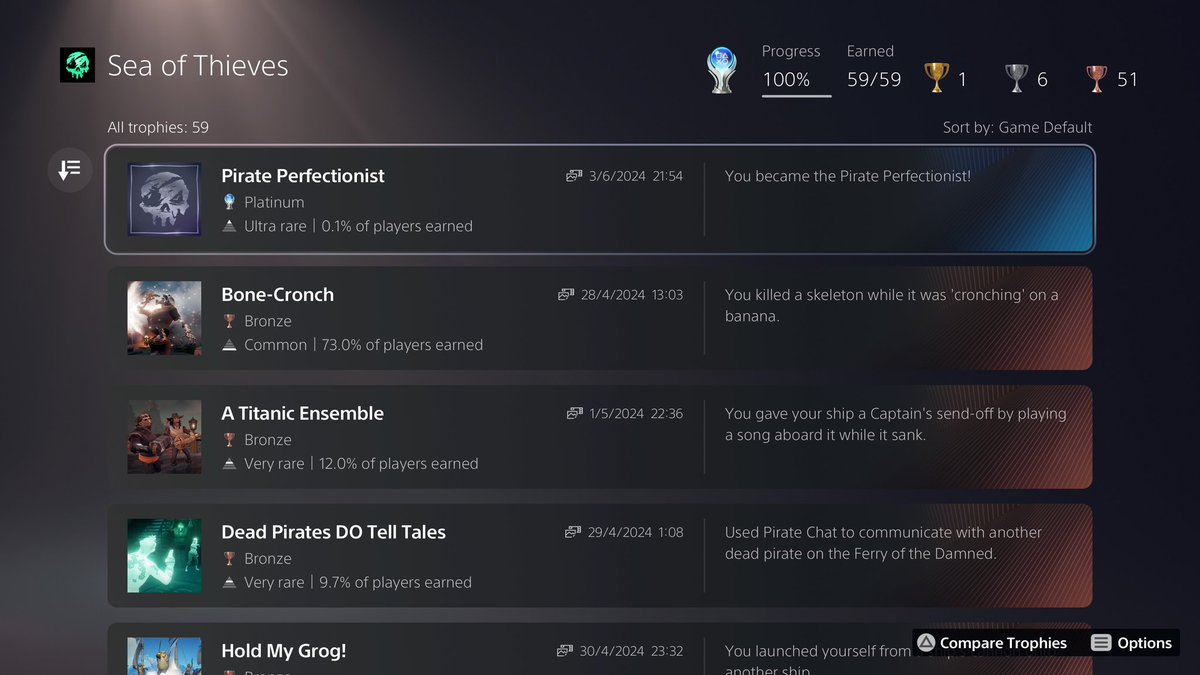 Flibbltastic's tweet photo. Platinum #247 - Sea of Thieves. https://t.co/TKQakQPF9x