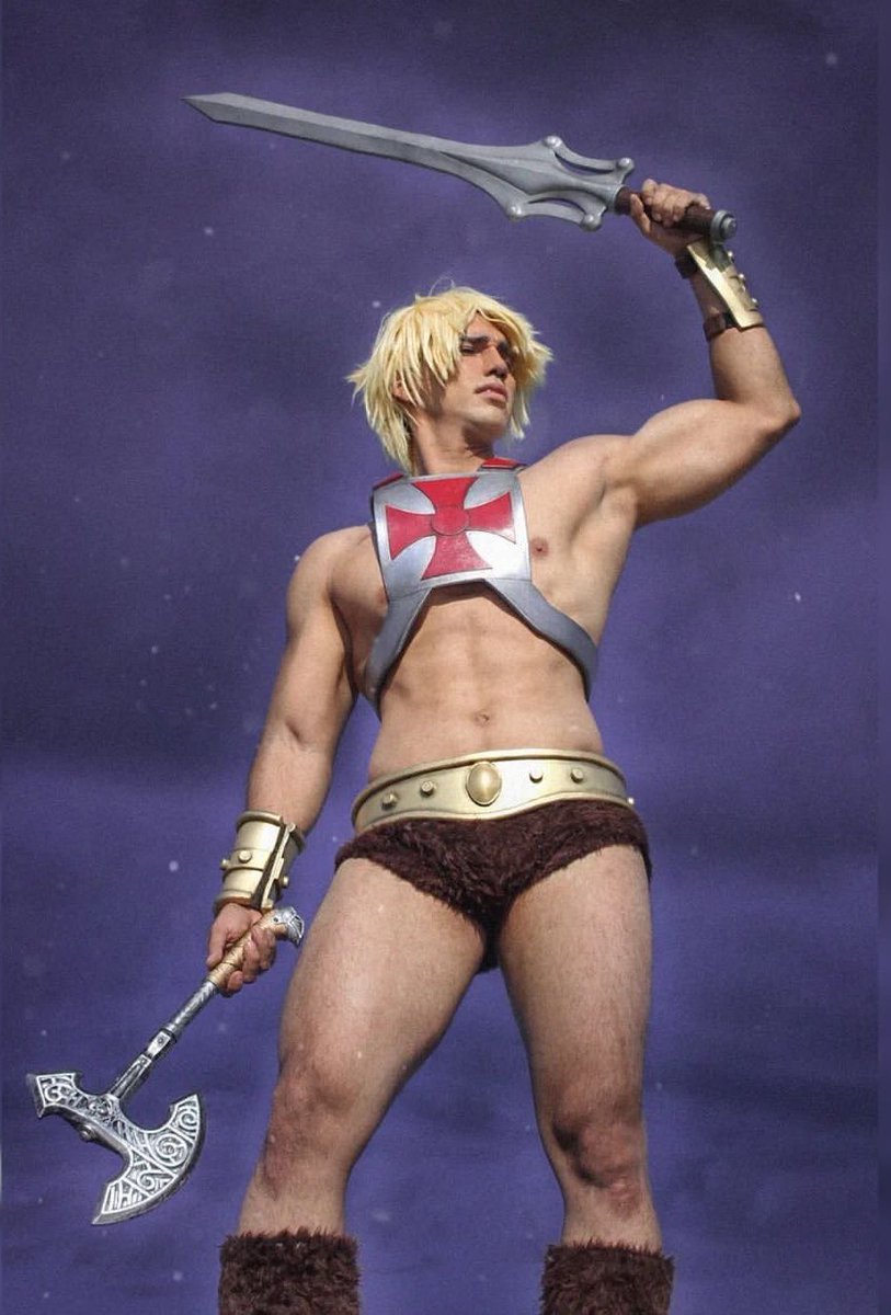 CosplayerGuys's tweet photo. DM your favorite hot guy in costume & follow us. #HeMan #guyswithabs #MaleCosplayers #guysintights #GayHalloween #Halloween #Furryunderwear #GayCosplay #Cosplay #gaysuperhero #masteroftheuniverse #crixuscosplay #guysinwigs https://t.co/Zk8tPNyY29