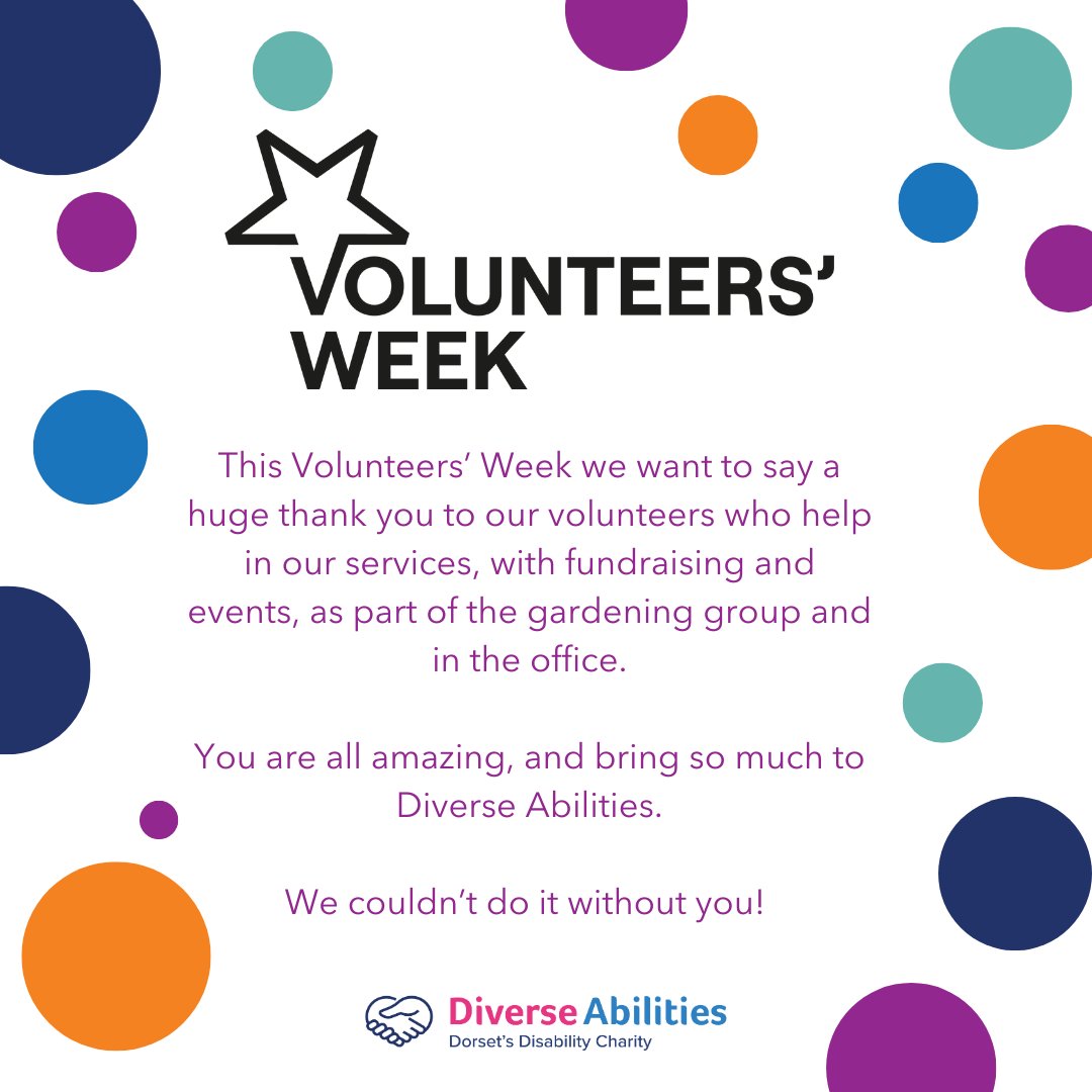 Diverse Abilities (@diverseability) on Twitter photo A huge thank you to all of our amazing volunteers this Volunteers' Week š
<a href="/VolunteersWeek/">Volunteer's Week</a> week #VolunteersWeek #Volunteering #Poole #Bournemouth #Christchurch A huge thank you to all of our amazing volunteers this Volunteers' Week š
<a href="/VolunteersWeek/">Volunteer's Week</a> week #VolunteersWeek #Volunteering #Poole #Bournemouth #Christchurch