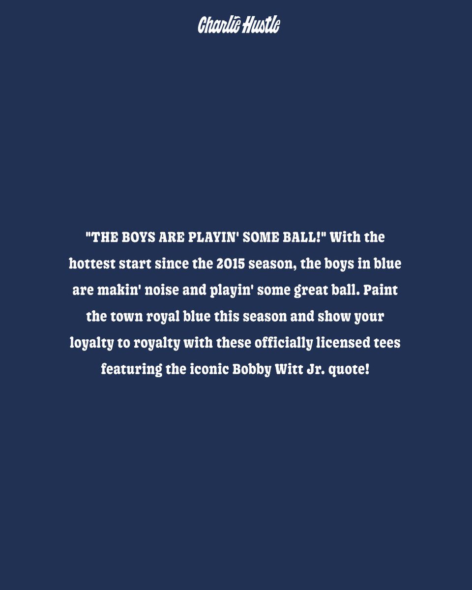 CharlieHustleCo's tweet photo. Hey, Hey, Hey, Hey! It’s WINS-day! Celebrate the boys in blue with a couple of grand slam picks from our Crown Town collection. 💙⚾️🏆#RoyaltyWeek
Hey! Hey! Hey! Shop Today: https://t.co/Z6NZz2NxCk https://t.co/3quRZ8i8Hl