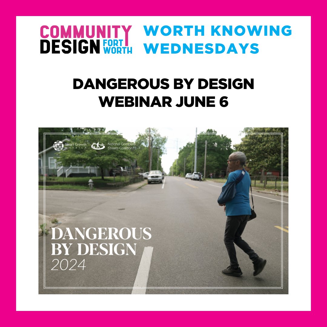 Continuing our theme of safe streets and a focus on transportation we share this Smart Growth America article Dangerous By Design and an opportunity to participate in a free webinar on the topic tomorrow.  

  bit.ly/3yGsvg7  #SafeStreets #Community