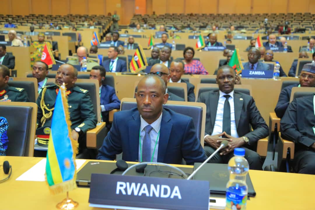 RwandainAddis's tweet photo. Today, during the 16th Ordinary session of the #STCDSS, Member States highlighted the need to increase collaboration by exchanging ideas, intelligence and where necessary joint deployments to bolster collective efforts in addressing emerging security threats across the continent. https://t.co/JrxUVYSD3k