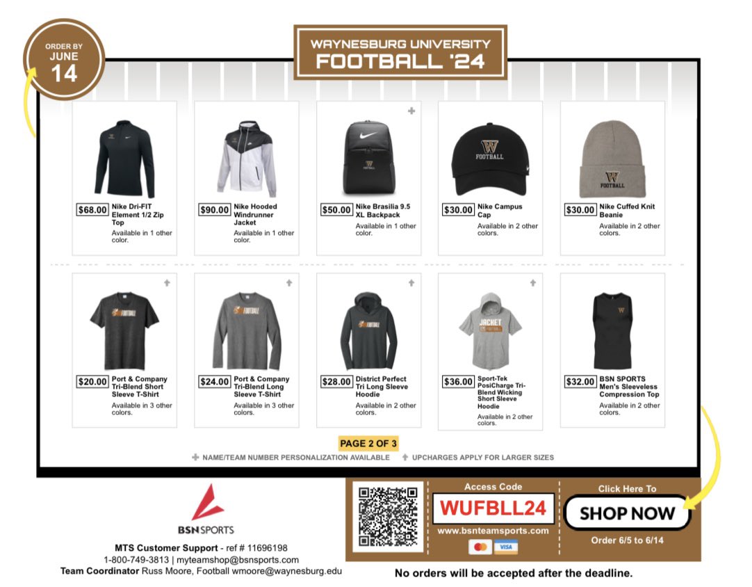 BigPappy_WETSU1's tweet photo. Football Team Store 24 is open. Here’s a few items! @WU_SWARM https://t.co/Vo7OagqYvI