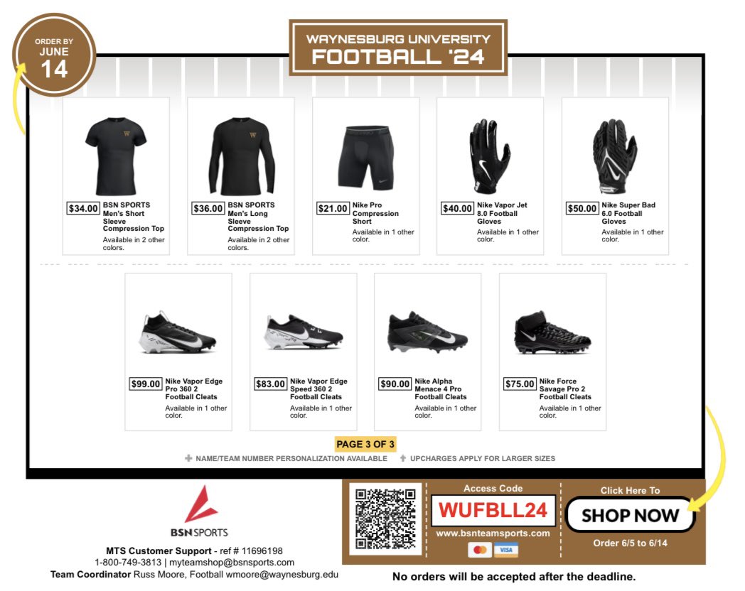 BigPappy_WETSU1's tweet photo. Football Team Store 24 is open. Here’s a few items! @WU_SWARM https://t.co/Vo7OagqYvI
