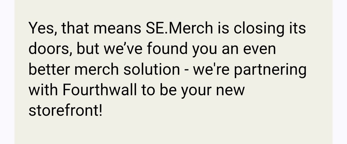 luvkit_yt's tweet photo. Woke up to this email!!! I'm so happy I switched to forthwall before this happened. STREAMELEMENT MERCH IS CLOSING! Make sure to move your merch store. I moved mine to Forthwall and I love it.
@StreamElements #forthwall https://t.co/1bp98NXxaA