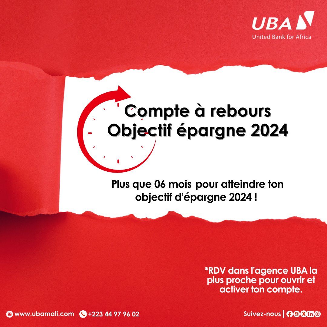 UBA_Mali's tweet photo. Rejoins-nous dans l'agence la plus proche ou contacte nous via le canal digital qui te convient ! 😉
#compteuba #servicesfinanciers #UbaMali #AfricasGlobalBank https://t.co/yc7pU5UQjl