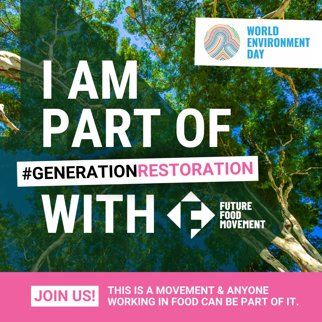 🌍 This #WorldEnvironmentDay, we’re calling on everyone working in food to be part of Generation Restoration. 

Join us to upskill, switch on, find your network and drive positive climate action in food.

#OurGeneration #OurSolution #FoodIndustry #GenerationRestoration #WED24