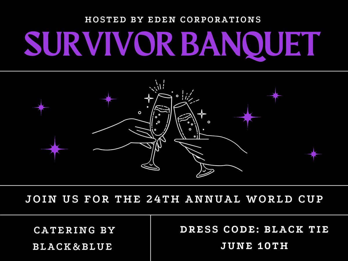 egamingrp's tweet photo. In celebration of the first round being finished, we will be holding a banquet for all 32 participating teams. All is welcome to join us. This will take place on June 10th, starting at 7pm. The event dress code will be black tie. We hope to see you all there. https://t.co/1bR3IDLziY