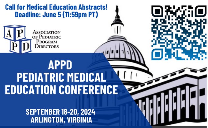 APPD (@appdconnect) on Twitter photo Deadline Tonight! Submit an abstract for the Pediatric Medical Education Conference <a href="/APPDconnect/">APPD</a> <a href="/amspdc/">AMSPDC</a> <a href="/AcademicPeds/">Academic Peds Assoc</a> <a href="/COMSEPediatrics/">COMSEP</a> <a href="/ab_peds/">American Board of Pediatrics (ABP)</a> <a href="/FuturePedsRes/">FuturePedsRes</a> <a href="/_pedsubs/">Council of Pediatric Subspecialties (CoPS)</a> appd.org/meetings-educa⦠#MedEd #Pediatrics Deadline Tonight! Submit an abstract for the Pediatric Medical Education Conference <a href="/APPDconnect/">APPD</a> <a href="/amspdc/">AMSPDC</a> <a href="/AcademicPeds/">Academic Peds Assoc</a> <a href="/COMSEPediatrics/">COMSEP</a> <a href="/ab_peds/">American Board of Pediatrics (ABP)</a> <a href="/FuturePedsRes/">FuturePedsRes</a> <a href="/_pedsubs/">Council of Pediatric Subspecialties (CoPS)</a> appd.org/meetings-educa⦠#MedEd #Pediatrics