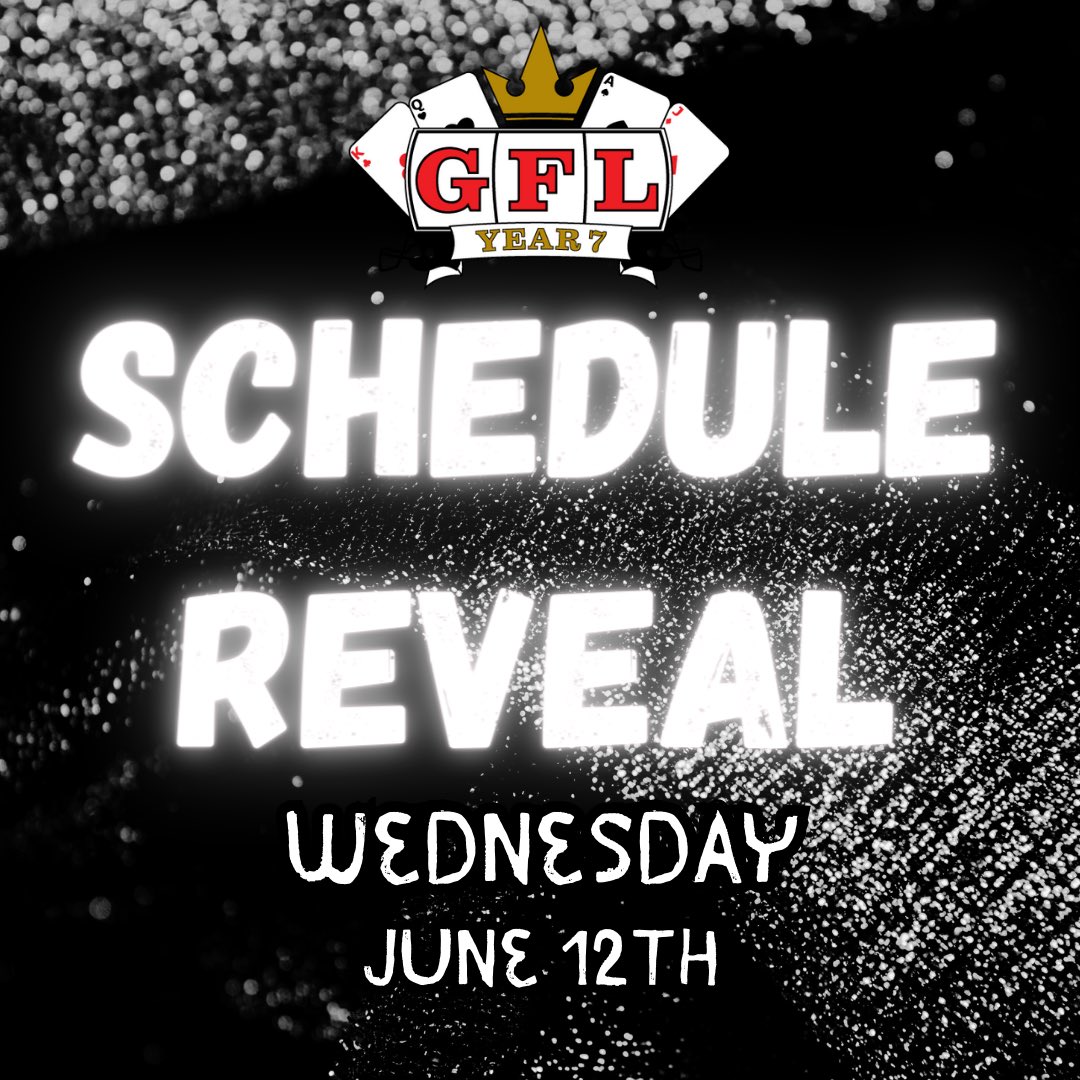 GFLDynasty's tweet photo. 1 week from today! Our GFL Year 7 Schedule goes LIVE featuring the full 14 week slate including our "Theme Weeks" such as. "Rivalry Week", "Cross-Division War", the NEW "Struggle Week", and more!

This will be the SEXIEST looking GFL Schedule yet. Next week! https://t.co/QY7rElmHD1