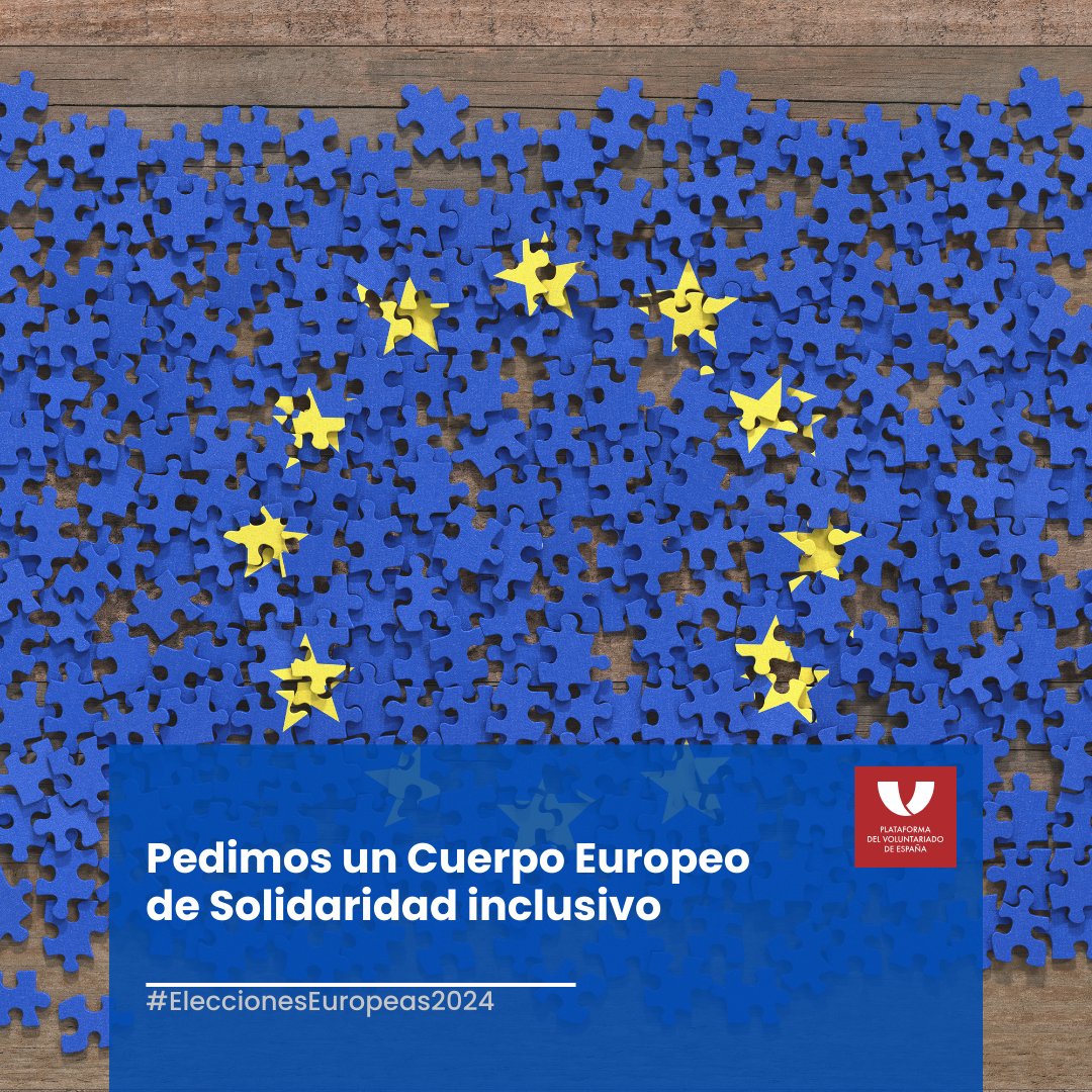 Pedimos un Cuerpo Europeo de Solidaridad inclusivo que no deje a nadie atrás. #EleccionesEuropa #CompromisoSocial #EscucharAlVoluntariado #Europeas24 #DiscursoDeLaSolidaridad <a href="/PSOE/">PSOE</a> <a href="/ppopular/">Partido Popular</a> <a href="/sumar/">Sumar</a> <a href="/vox_es/">VOX 🇪🇸</a>