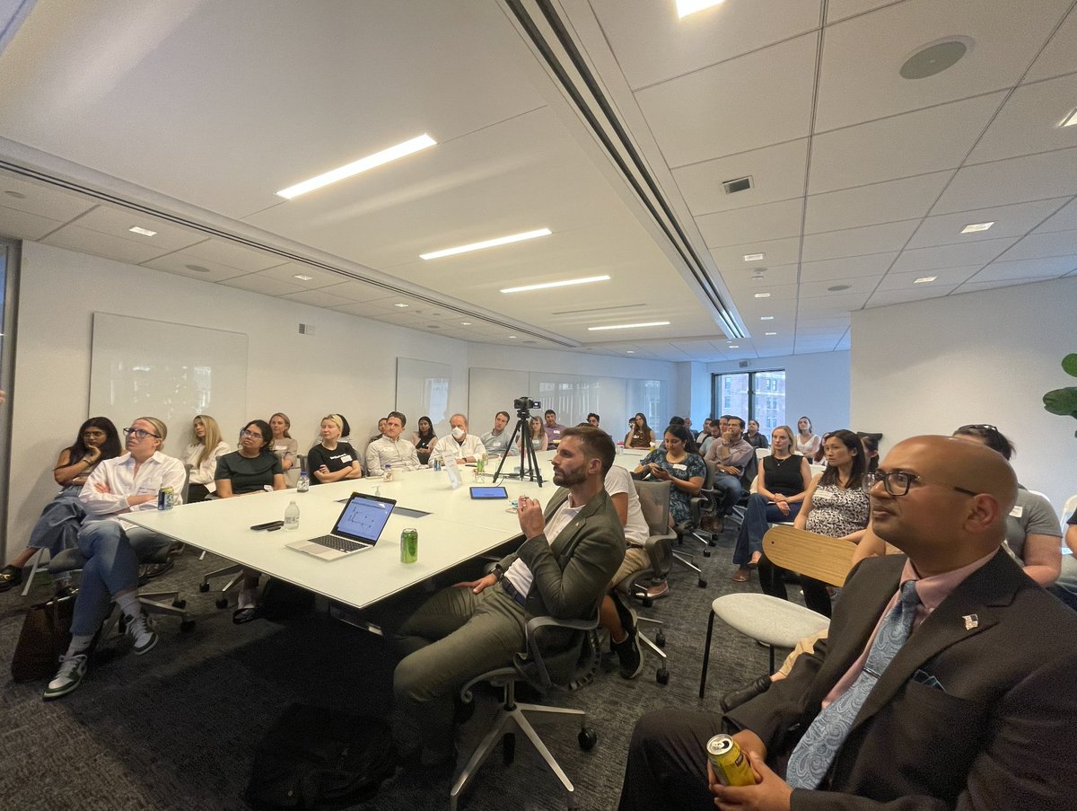 AlexKoshykov's tweet photo. The @Techweek_ edition of our #Health2Tech event was a resounding success. We featured two outstanding presentations by @YatinPatilMD & Amir Lahav, forged valuable connections, and drew inspiration from the many individuals dedicated to innovation in healthcare.
#NYTechWeek https://t.co/Qr3pgfQMwq