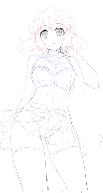 毎日お絵かき2420日目    チアビッキーラフ( ˘ω˘ ) #シンフォギア 