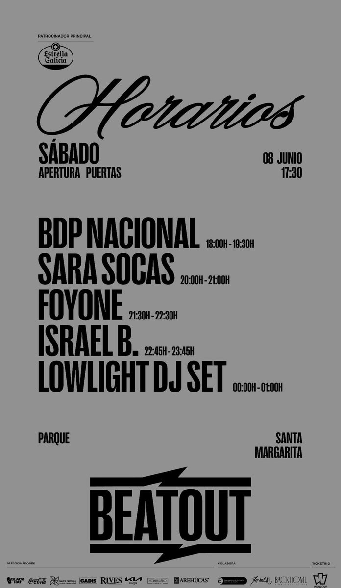 silcerino's tweet photo. #Coruña | Horarios para una nueva edición del #BEATOUT 🎶🎤 en el parque de Santa Margarita este finde.

Entradas:
👉 https://t.co/OMa2MibBH7 https://t.co/QR0OwTHHLm