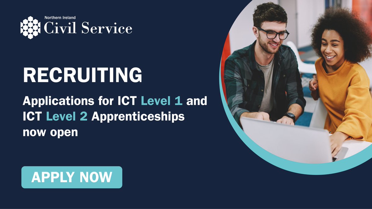 We are recruiting ICT Apprentices in the NI Civil Service. 

Find out more below and if you’re eligible, complete the first stage of the application by 14 June: irecruit-ext.hrconnect.nigov.net/news/NewsItem.…