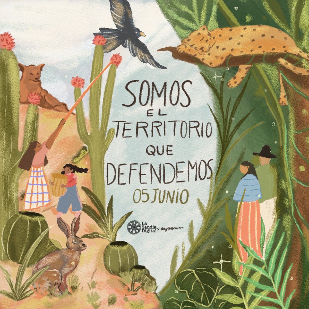 LaSandiaDigital's tweet photo. #DíaDelMedioambiente ✊🏾🌿Rendimos homenaje a través de esta ilustración de @daycronopio a quienes defienden territorios amenazados por la #crisisclimática y los #megaproyectos en un México con 20 activistas ambientales asesinados en el 2023🩸(según el último informe del @CEMDA ) https://t.co/aV8Nq9cMf4