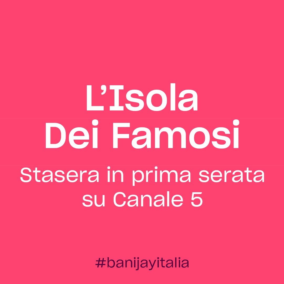 Banijay Italia (@banijayitalia) on Twitter photo Stasera c’è la finalissima dell’<a href="/IsolaDeiFamosi/">L'Isola dei Famosi</a>! 🏝️
Dopo aver superato le ultime prove, chi trionferà tra Artur Dainese, Aras Senol, Edoardo Franco, <a href="/SamuelPeron_/">Samuel Peron</a>, <a href="/edoardostoppa/">Edoardo Stoppa</a> e Alvina Scortecci? 🏆
#Isola stasera in prima serata su #Canale5! 📺 Una produzione #banijayitalia Stasera c’è la finalissima dell’<a href="/IsolaDeiFamosi/">L'Isola dei Famosi</a>! 🏝️
Dopo aver superato le ultime prove, chi trionferà tra Artur Dainese, Aras Senol, Edoardo Franco, <a href="/SamuelPeron_/">Samuel Peron</a>, <a href="/edoardostoppa/">Edoardo Stoppa</a> e Alvina Scortecci? 🏆
#Isola stasera in prima serata su #Canale5! 📺 Una produzione #banijayitalia