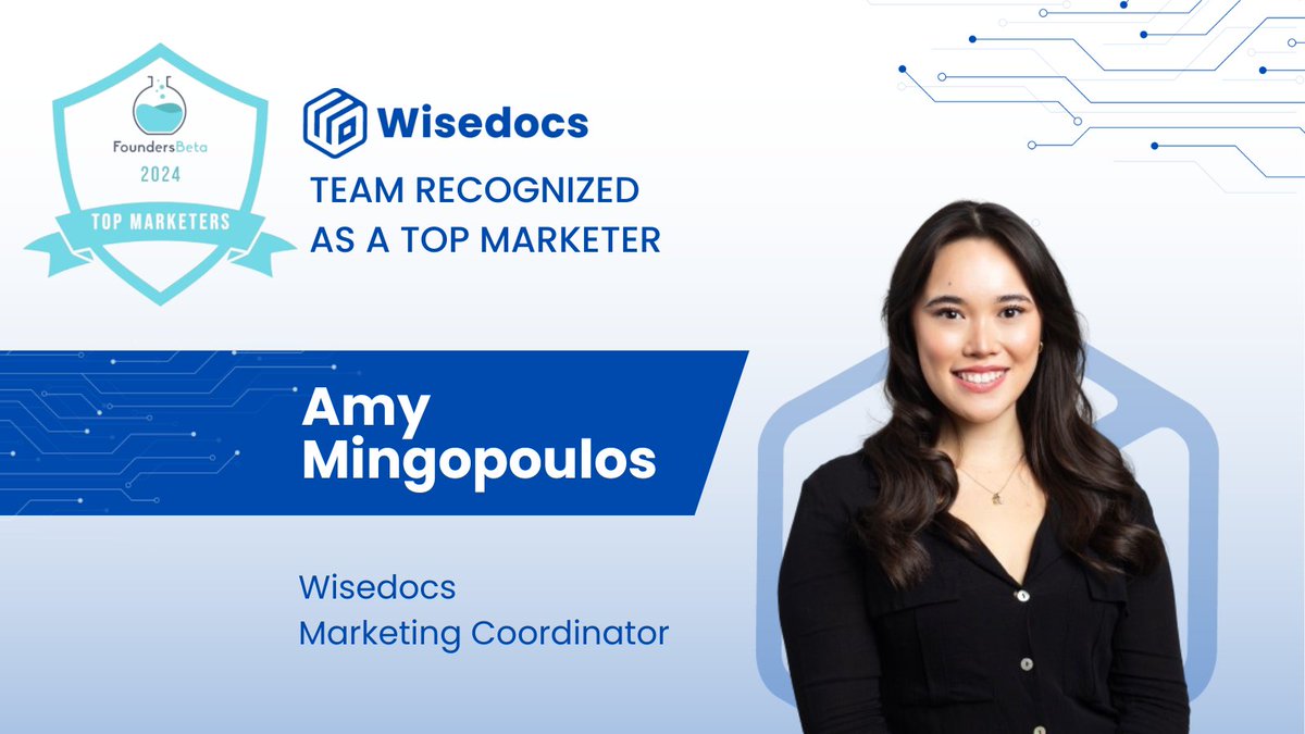 Wisedocsai's tweet photo. Wisedocs' own Marketing Coordinator Amy Mingopoulos has been featured in the @FoundersBeta #TopMarketers to Watch in 2024 list! Thank you FoundersBeta for the #Recognition and congratulations to all the leaders on the list π
Check out the full list!π https://t.co/U5p7aIlXna https://t.co/CgwJWs6kOx