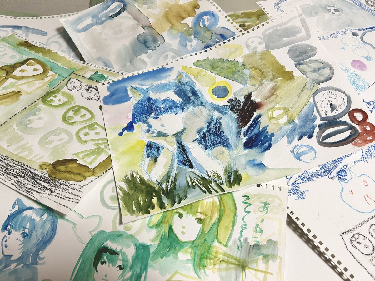 Enoniwa_'s tweet photo. 一緒に絵を描く実験🧪
言葉ではなく、筆を通したコミュニケーションの楽しさ・価値を見つけたい
共通のテーマを設定したら楽しいかも？
#イラスト　#福祉　#福祉の飛脚 https://t.co/1fZ42jOVnv