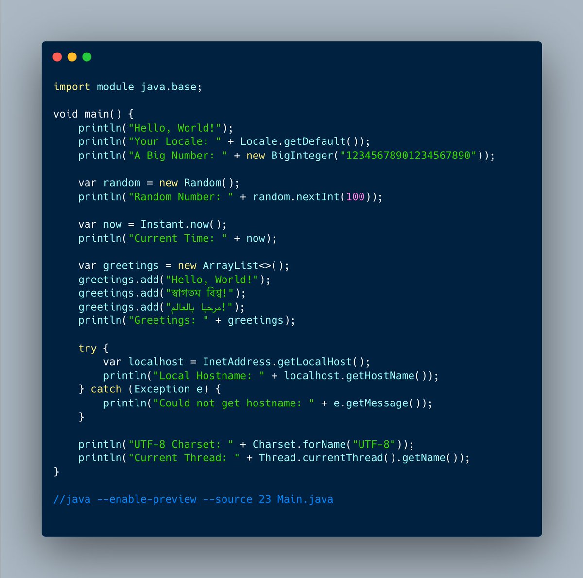 With #Java module import, you import the entire module; there is no need to maintain a long list of import statements at the beginning of the file. 

#jdk23 

Read more about about it: infoq.com/news/2024/05/s…