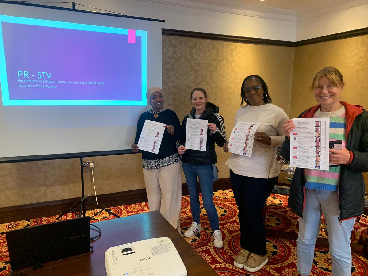 VoteThoiba's tweet photo. A great afternoon today delivery my How to Vote workshop. Ireland uses a the Proportional Representation- Single Transferable Vote (PR-STV) system. I am asking you for your no1 vote this Friday, if you cannot give me a no1 vote then consider me for a 2 or a 3. #votethoiba https://t.co/ZZWym45sfC