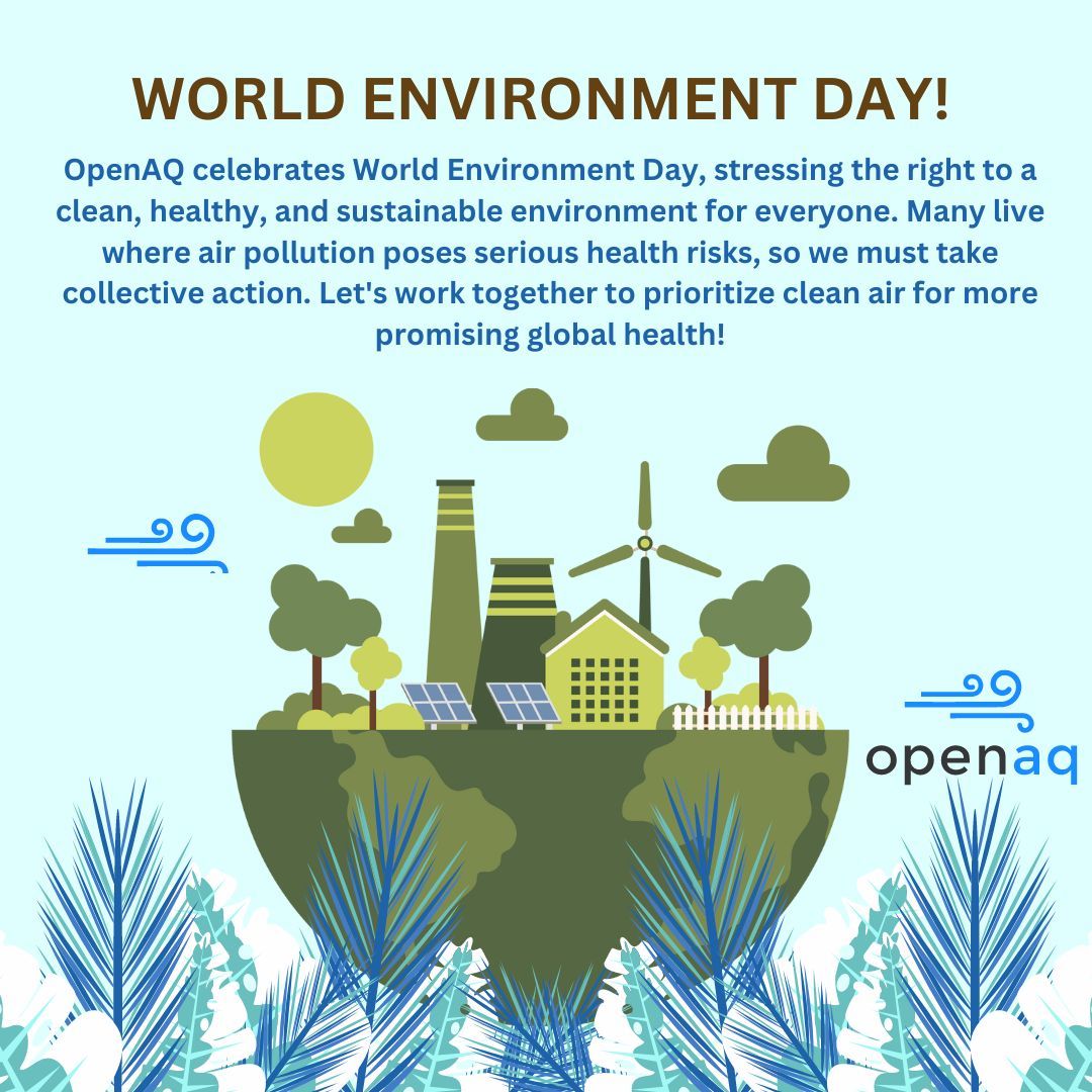 OpenAQ's tweet photo. For World Environment Day, we emphasize everyone's right to #cleanair and access to #airqualitydata. https://t.co/eiFCQmOv3z