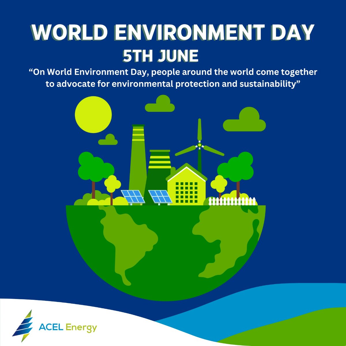 acelenergy's tweet photo. Happy World Environment Day from ACEL Energy!
Today, we reaffirm our commitment to a sustainable future.
Together, we can drive meaningful change and inspire others to do the same.
Let's power a sustainable future, not just today and every day.
#WorldEnvironmentDay https://t.co/R9qOjmED9x