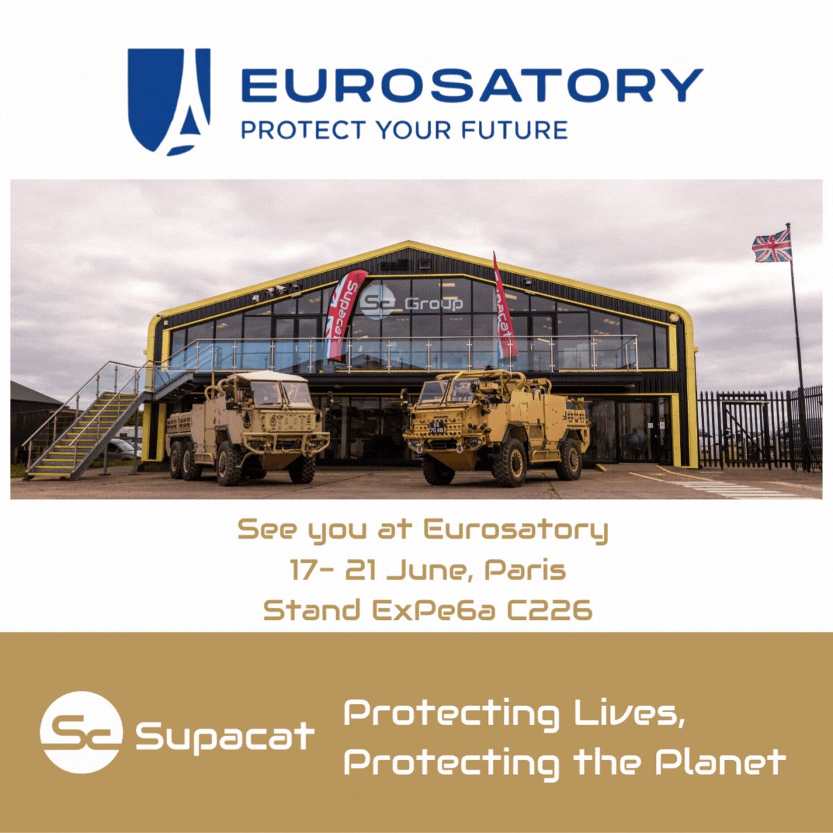 SupacatLtd's tweet photo. At Supacat our modular platform is #ReadyToday while #PreparingforTomorrow. Our mission is #ProtectingLives, #ProtectingthePlanet.
To find out more about our leading class tactical platform, visit us at @cogeseurosatory stand ExPe6a C226
https://t.co/twzDb2ZBW9 https://t.co/xiwSra4zST