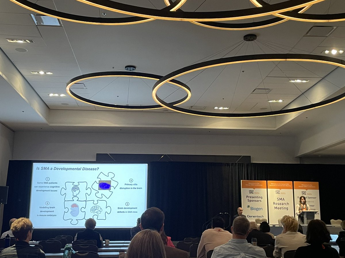 EmmaSutton96's tweet photo. A great talk on #SMA as a developmental disorder by Federica Genovese at the #CureSMA2024 conference https://t.co/3GuK8G6X2j