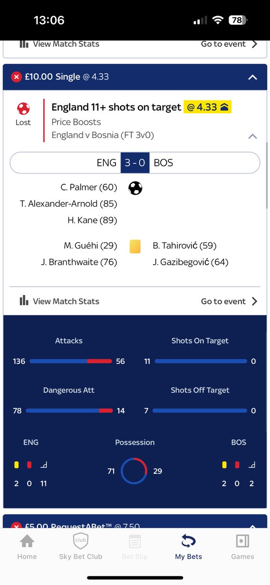 dphilbert85's tweet photo. @SkyBet just checked my settled bets and can someone please explain how this is a loser? https://t.co/oiToAQYwys
