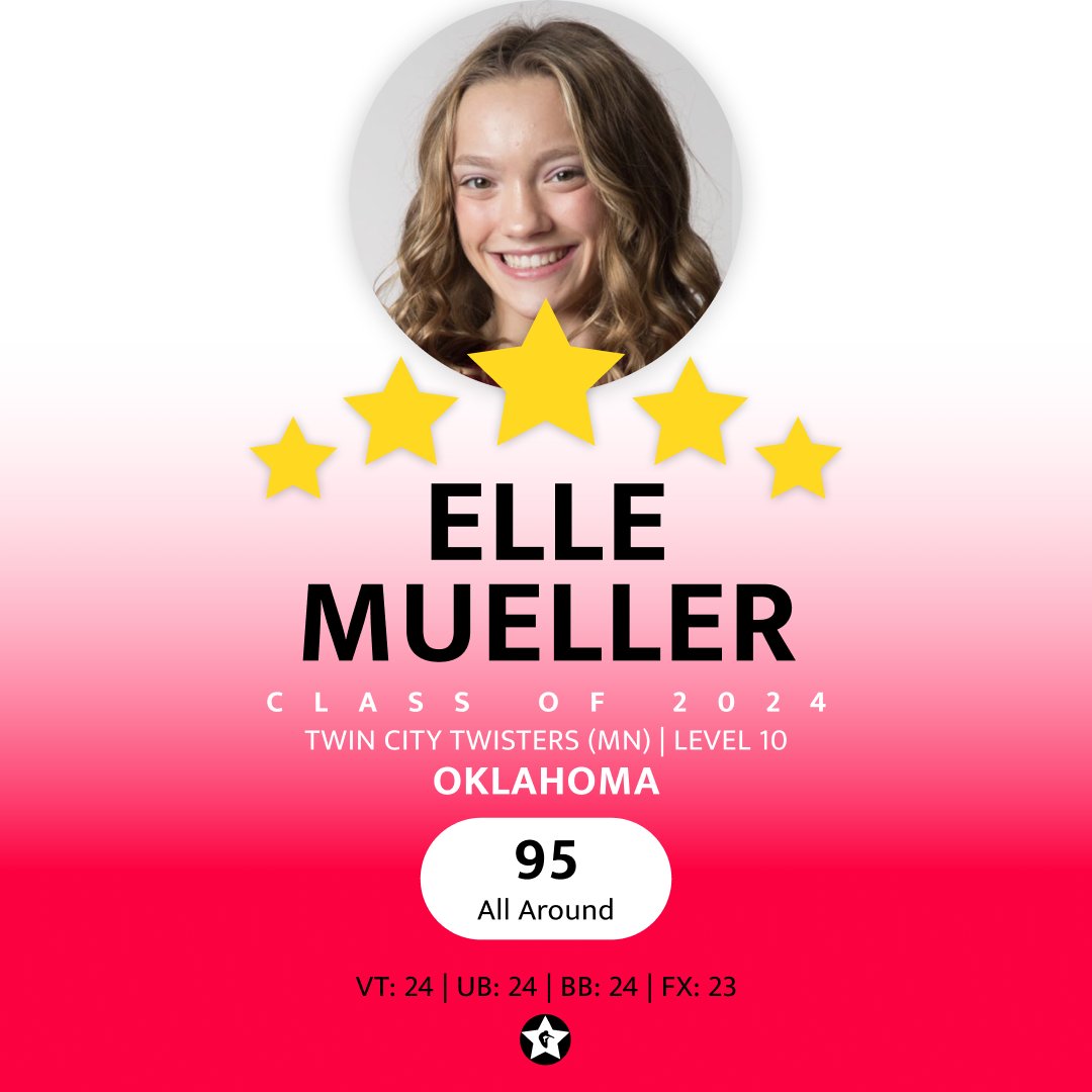 collegegymnews_'s tweet photo. How about we share some more five-stars?

@OU_WGymnastics isn't going away anytime soon! Elle Mueller (2024) and Ella Murphy (2025) join FOUR other current five-stars over the next two seasons—and that's not counting all the former fives on the roster right now! https://t.co/pI6IbPr940