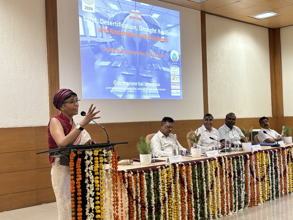ThakkarLokendra's tweet photo. Today on the occasion of World Environment Day which also happens to be the 44th Foundation Day of EPCO, Mr K Raman @raman_ifs  &amp; Dr Mansee Bal, delivered  lively and enlightening keynote address on this year’s WED theme. It was attended by by officials of EPCO and MPPCB. https://t.co/1My9BvH8EB