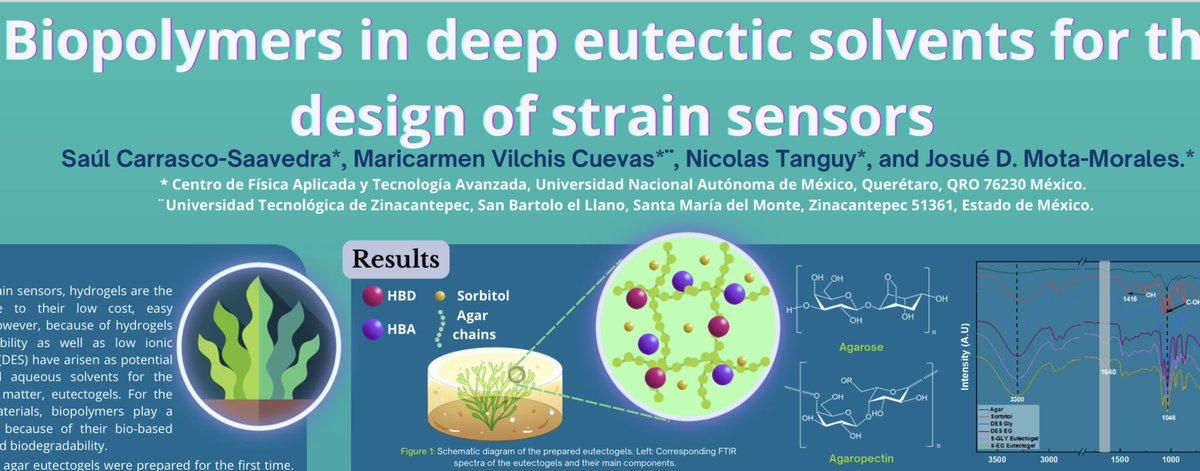 mota_josue's tweet photo. Kudos to @ChazzterSz for winning the Best Poster Prize at #GCandE, organized by the @ACSGCI! 🌟 Proud and thrilled that your work on #DeepEutecticSolvents and #Eutectogels is being recognized!
🏅🌱 🧩🧪✨
¡¡Goya!! 🎉🇲🇽 @Cfata_Unam
#PolymLab https://t.co/Aa64eSqgL3