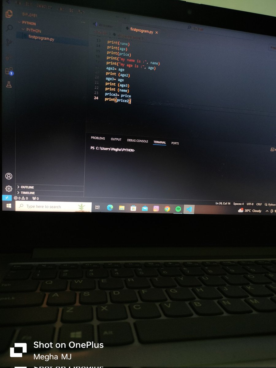 Meghaku11569924's tweet image. Start learning python from #apnacollege @ApnacollegeX 
I am very Excited to learn python language.
#day1 
#completepython 
#letscode