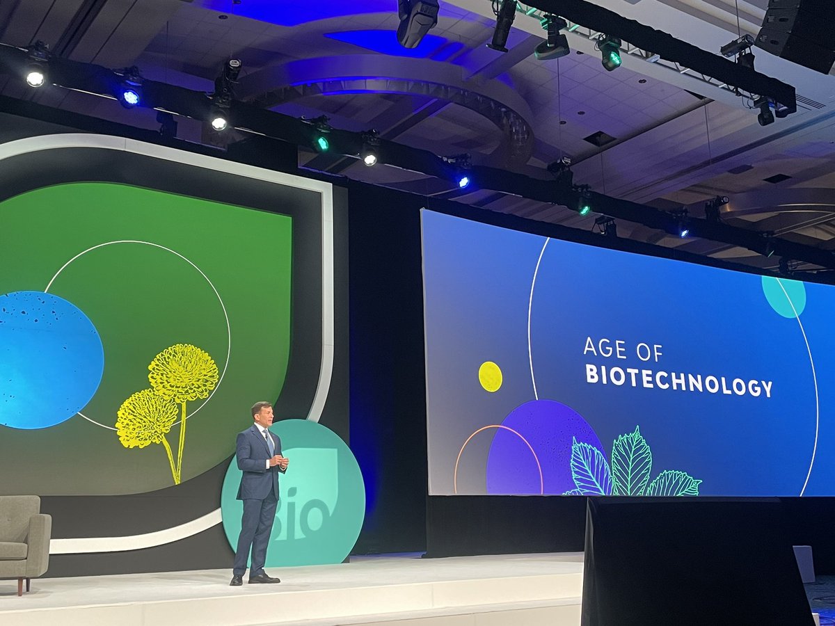 MikeHuckman's tweet photo. “Let’s make miracles happen,” said @IAmBiotech CEO John Crowley in keynote address at org’s convention.”We r finally at the threshold of the age of biotech,”he added,as well as quoting the late Christopher Reeve:”Biotechnology.That’s a great big word that just means hope.”#BIO24 https://t.co/6SVOazfGHa