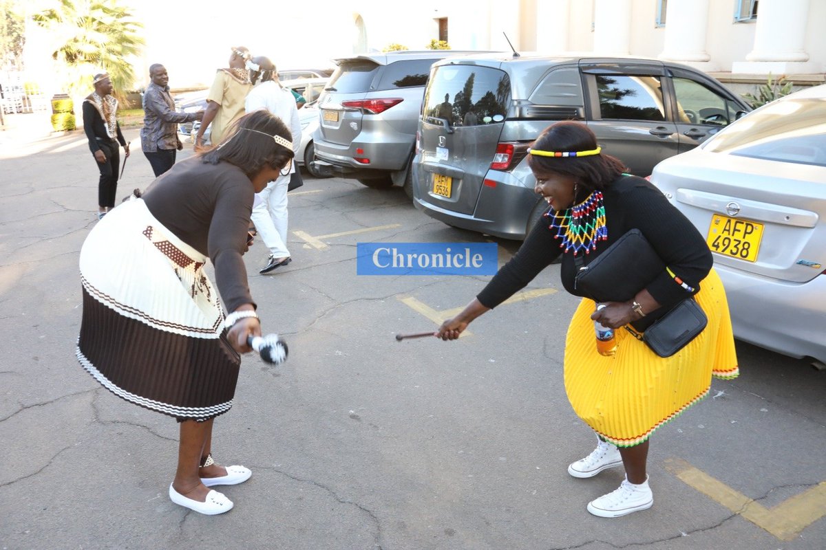ChronicleZim's tweet photo. City of Bulawayo Councillors, clad in traditional attire as part of Bulawayo Day Celebrations celebrations, arrive at the City Hall for the 3 381 Full Council meeting on Wednesday.
The week long celebrations end on Thursday.

@CityofBulawayo
@DavidColtart https://t.co/XoeyoY0DR3