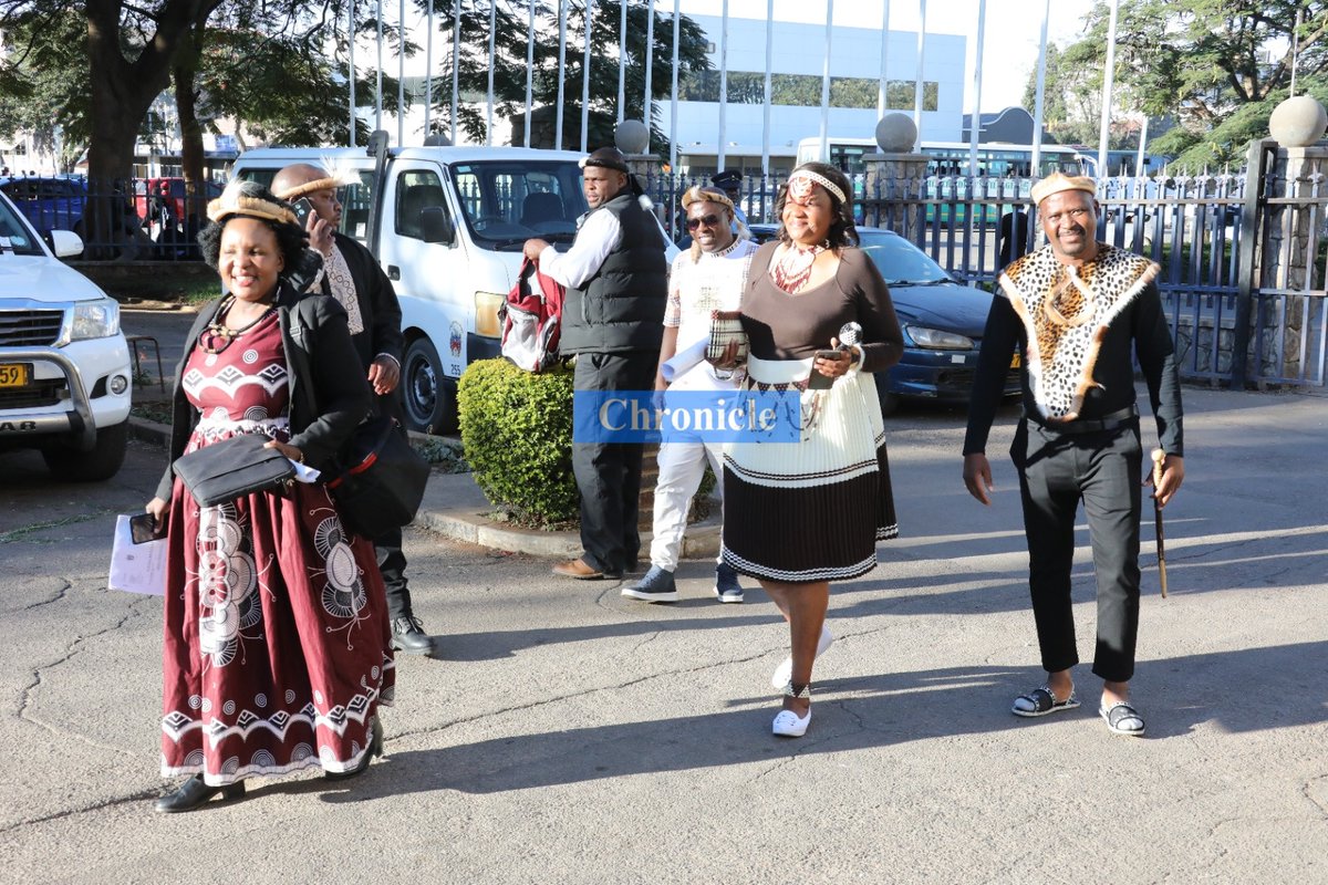 ChronicleZim's tweet photo. City of Bulawayo Councillors, clad in traditional attire as part of Bulawayo Day Celebrations celebrations, arrive at the City Hall for the 3 381 Full Council meeting on Wednesday.
The week long celebrations end on Thursday.

@CityofBulawayo
@DavidColtart https://t.co/XoeyoY0DR3