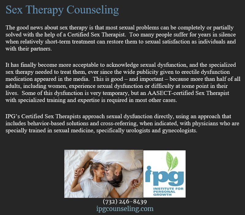 IPG Counseling on X Sex therapy can enhance your sex life help  