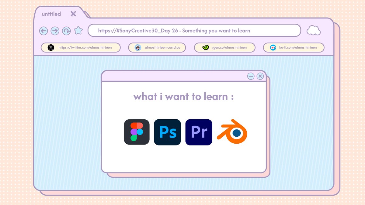 almosthirteen's tweet photo. It’s Day-26 of #SonyCreative30
I want to learn this and that, 😆
and I want to learn to use all of these application properly too ✨ https://t.co/Uvg3Tj5m5x
